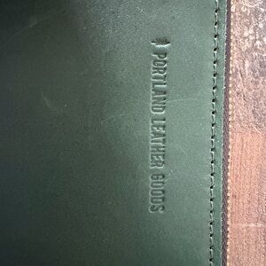 Portland Leather green large zipper accordion wallet.  (Bought premium)